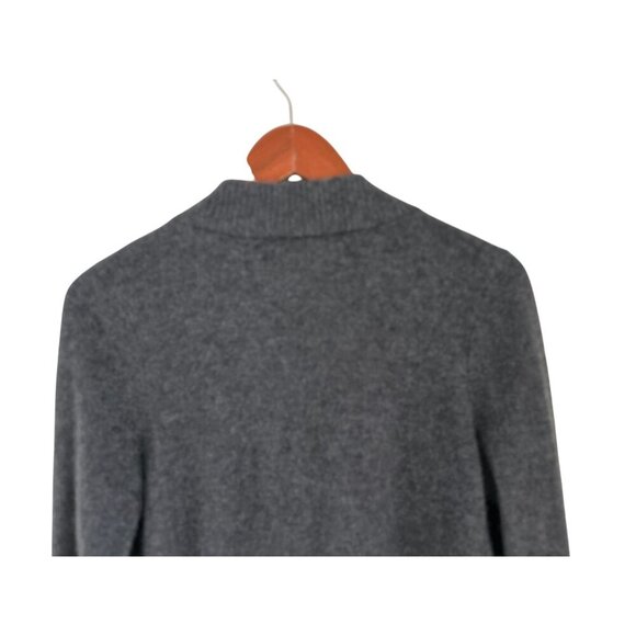 Aqua 100% Cashmere Open Front Dark Gray Cardigan Sweater With Pockets - Picture 6 of 7